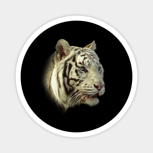 White tiger portrait Magnet by Guardi